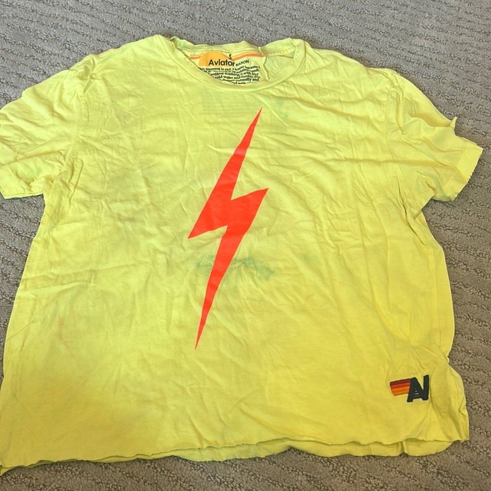 Neon yellow and orange aviator nation tee shirt! In great condition.